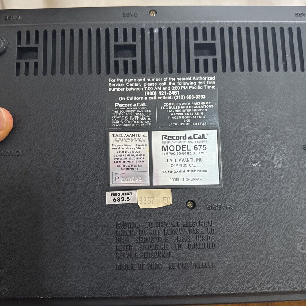 VINTAGE RECORD A CALL MODEL 675 Great‎ Condition Remote Key & Instruction Manual - Picture 11 of 12